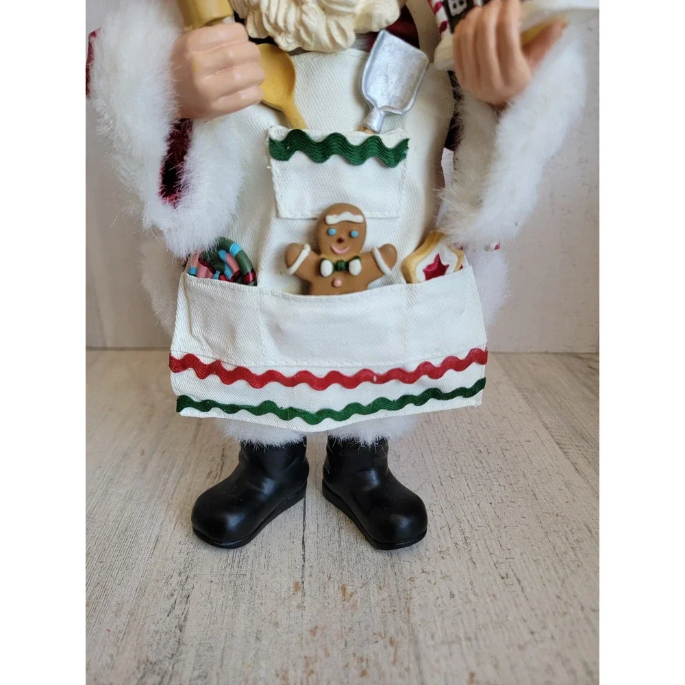 Vintage clothtique Santa Claus Baker gingerbread house Xmas unique Home